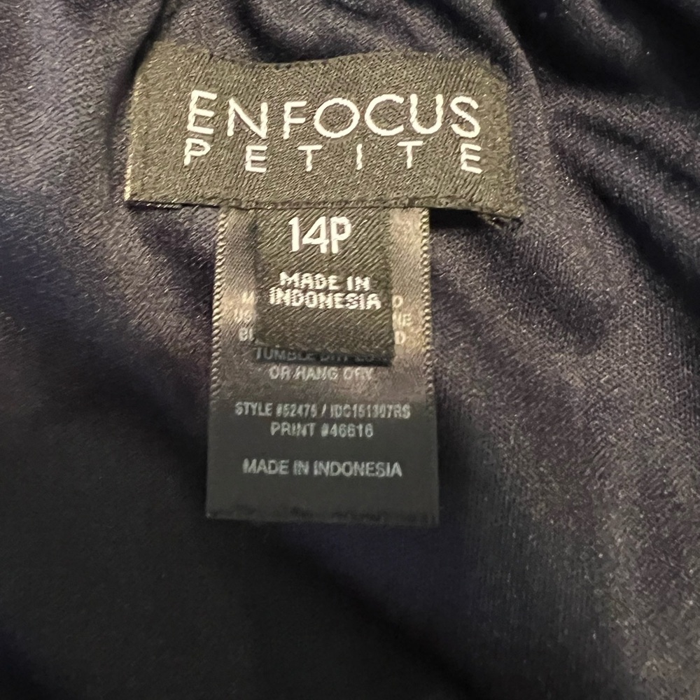 Enfocus Studio Maxi Sundress Women’s Size 14P Blue/Green - Picture 5 of 7